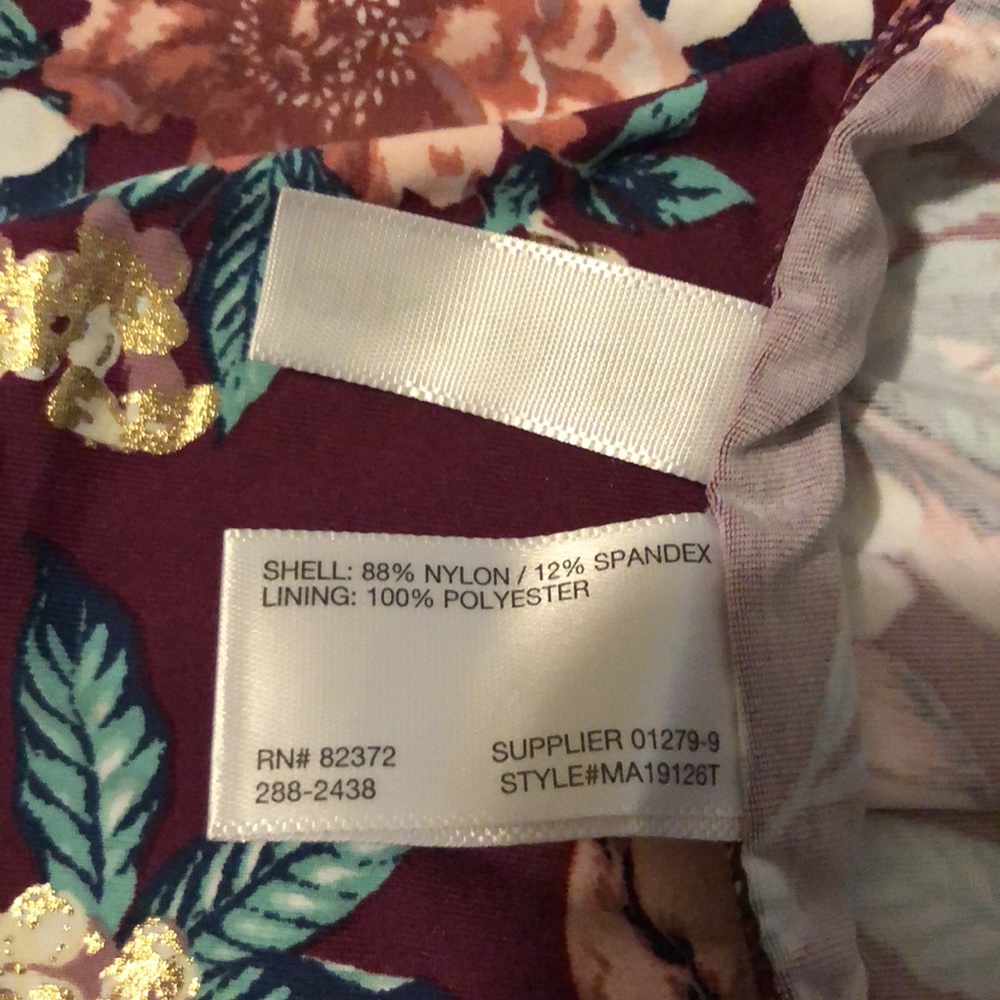 Ambrielle Swimwear Floral Burgundy Top - Picture 5 of 5